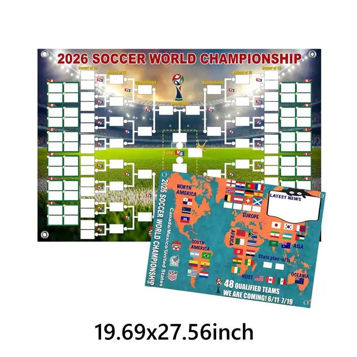 Affiche Murale Finale Championnat du Monde de Football 2026 Interactif Décoration Maison Bureau Occasions Spéciales Fêtes Football Fans