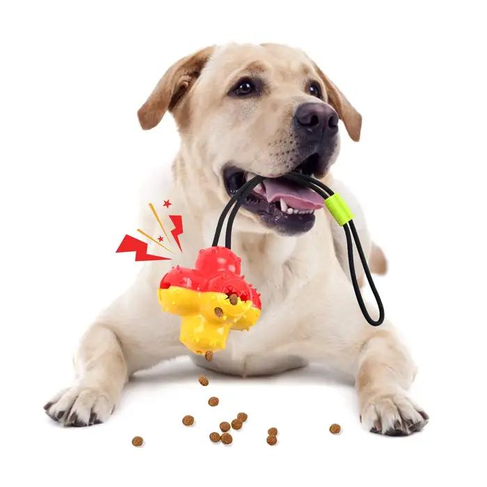 Jouet sonore hypoallergénique pour chiens, avec dentifrice intégré, couleurs variées pour amuser et entretenir la santé bucco-dentaire de votre animal de compagnie