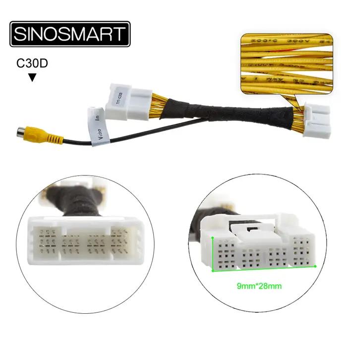 Adaptateur de câble de caméra de recul SINOSMART pour Toyota RAV4 Camry Corolla Prado Avalon C-HR 20