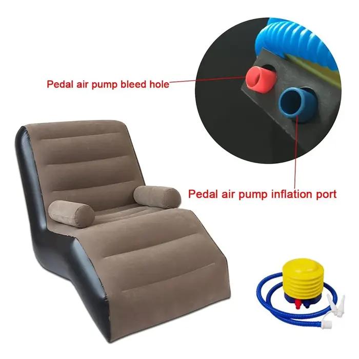 Canapé paresseux pliant, chaise longue gonflable, plis épais et durables, chaise longue de jeu compa