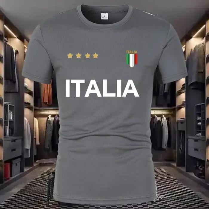 T-shirt respirant en polyester pour hommes, col rond, manches amples, style décontracté et polyvalent, idéal pour été et tenues professionnelles
