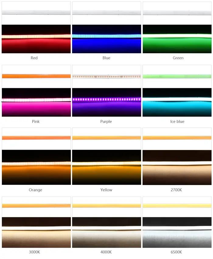 Bande lumineuse LED COB USB 5V, 2.7mm, très fine, multicolore, 480 diodes, 1m, 2m, pour ordinateur,