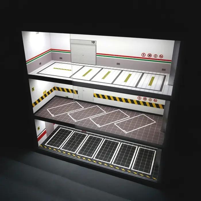 Vitrine de voiture modèle moulé sous pression avec lumière LED, vitrine de garage, vitrine de parkin