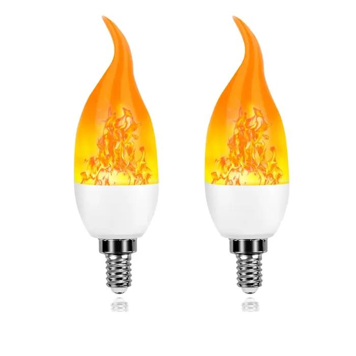 E14 Led ampoules de flamme simulée 7W 9W E27 85-265V 220V lampe de maïs scintillante LED bougie effe