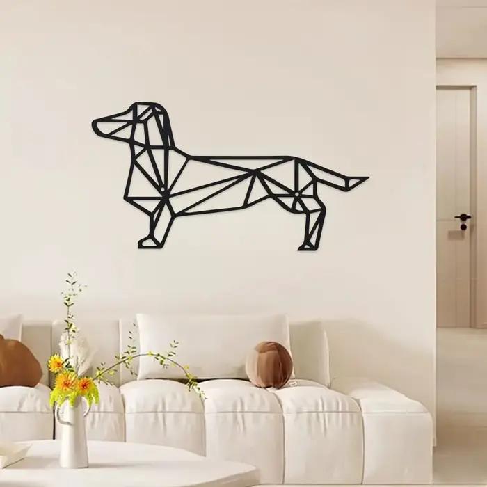 Charmant art mural teckel en métal – Conception unique de silhouette de chien – Pour la décoration intérieure et extérieure – Cadeau parfait pour les amoureux des chiens