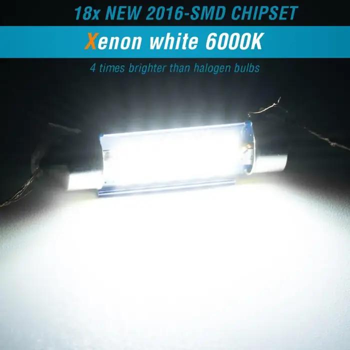 4x 578 ampoule LED blanc brillant 500LM 2016-SMD LED C5w intérieur dôme carte porte lumières ampoule