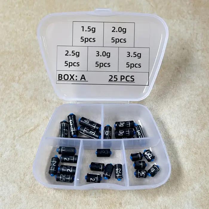DNDYUJU 25 pièces combinaison plomb de pêche 1.5g-5.0g plombs règle