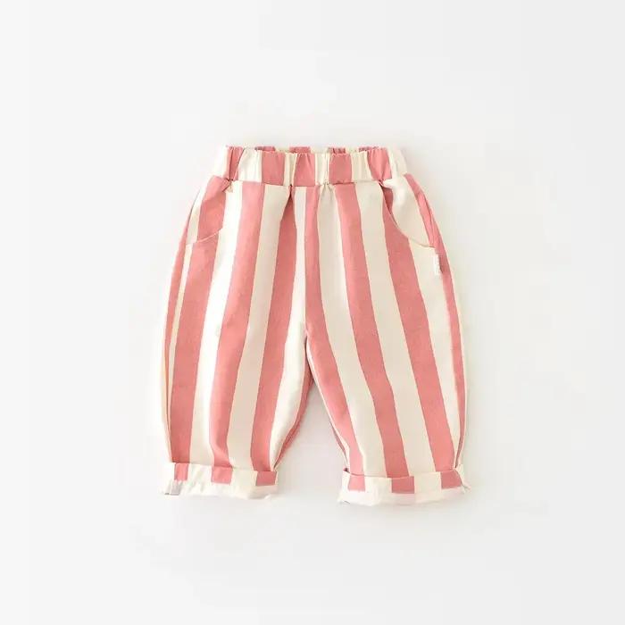 Pantalon en coton décontracté rayé pour enfants de 1 à 3 ans occasions spéciales et plein air