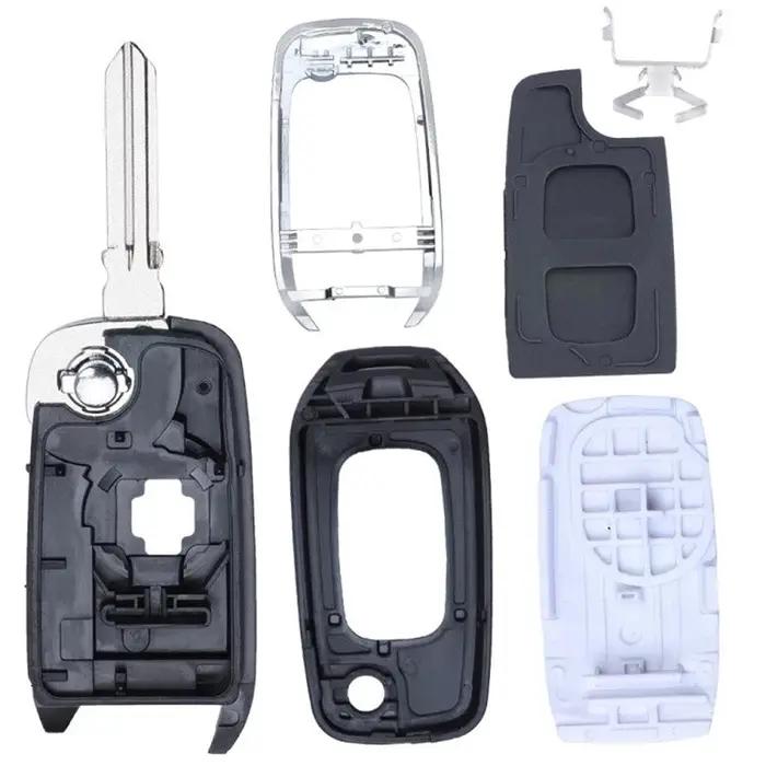 EllYECU-Coque de Clé de Voiture Pliable à 2/3 lèvent, Étui pour Renault Kadjar Captur Megane Symdang