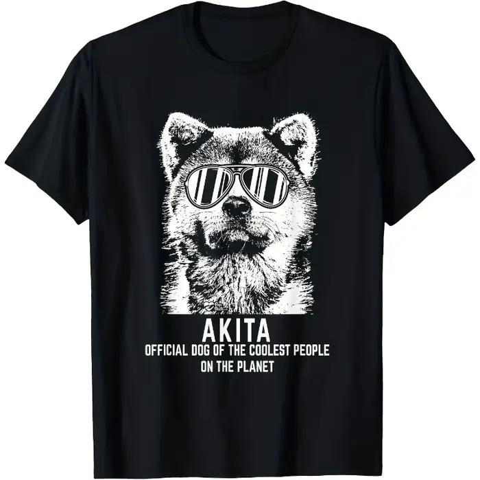 T-shirt officiel Akita pour les amoureux des chiens, pour hommes et femmes, 100% coton épais, décont