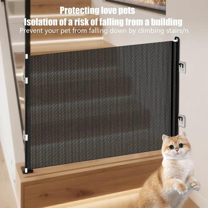 Barrière de sécurité rétractable pour bébés et animaux domestiques largeur 49 pouces sans perçage pour maison cour garage occassions spéciales