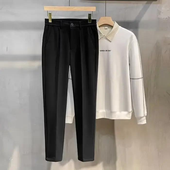 Pantalon de costume en laine pour hommes