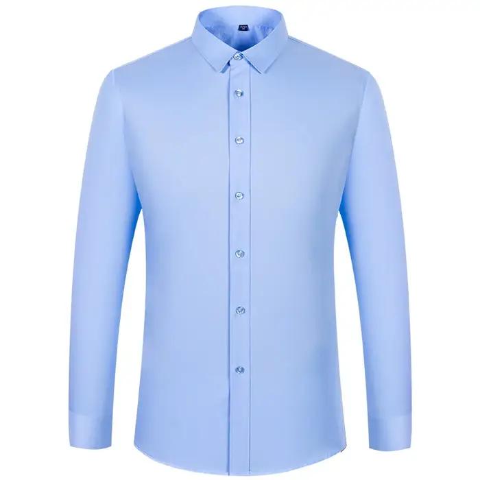 4XL 5XL 6XL 7XL 8XL chemise à carreaux en Fiber de bambou rayé bleu décontracté affaires chemise à m