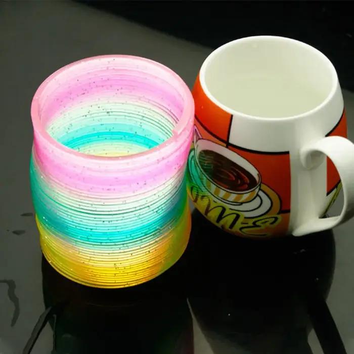 Jouets à rebond magique de couleur, jeux de société pour enfants, anneau magique Anti-stress, arc-en