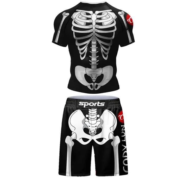 Ensembles courts de vêtements de Surf de plage populaires pour jiu jitsu Bjj No Gi Rashguard + Short de grappin Cool