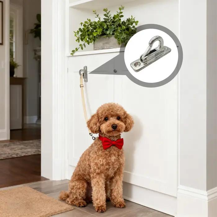 Cintre de laisse pour chien en polyester robuste pour maison et extérieur - Support mural pour rangement sécurisé des laisses pour chiots et chiens - Salon, cour arrière, toilettage