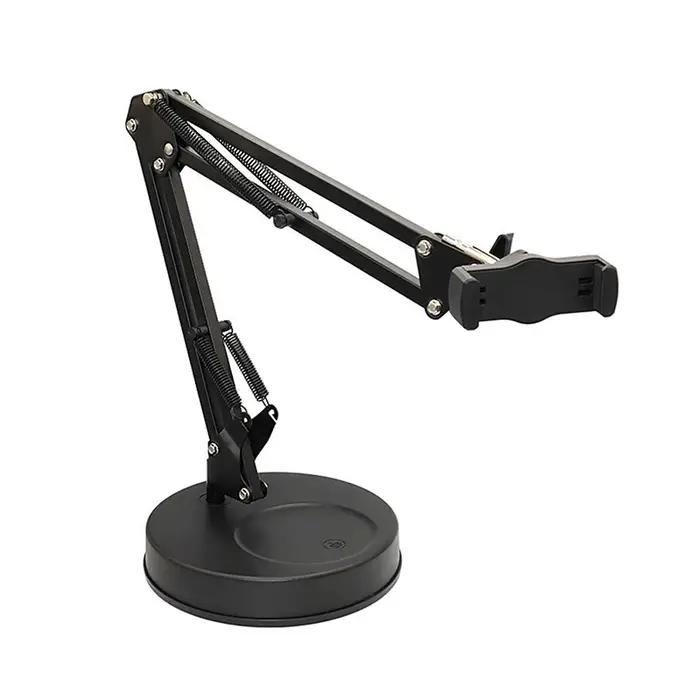 Support de prise de vue cantilever de bureau avec base lestée stable, support dédié pour la diffusio