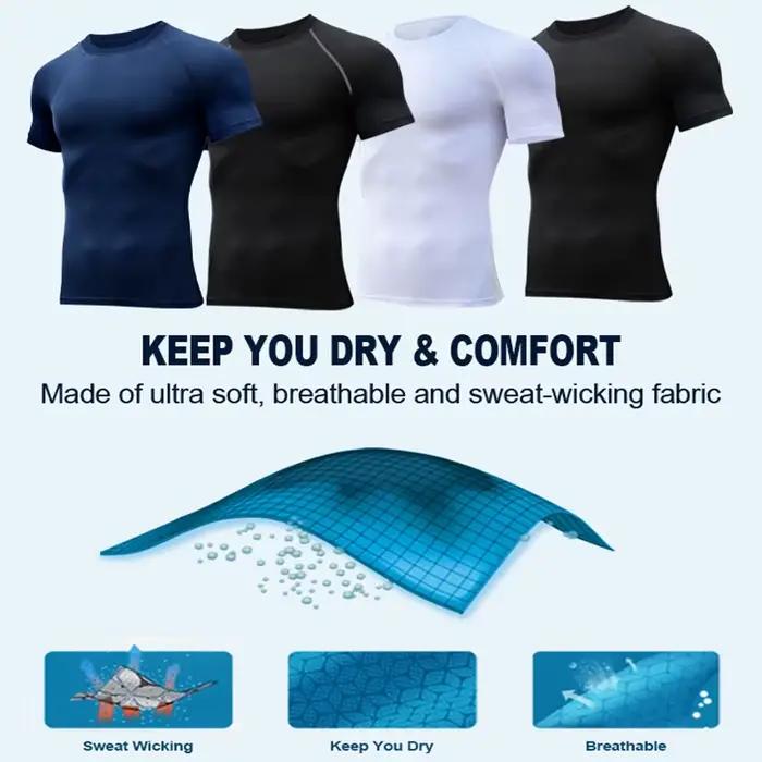 Chemises de Compression graphiques pour hommes, manches courtes, protection contre les éruptions cut
