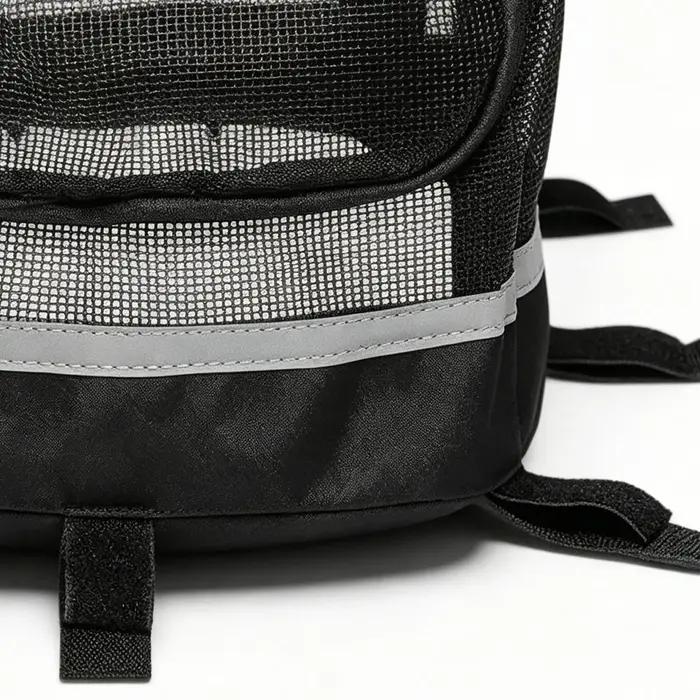 Panier de vélo pour chien avec fenêtre polyester pour animaux de compagnie support de guidon robuste activités de plein air