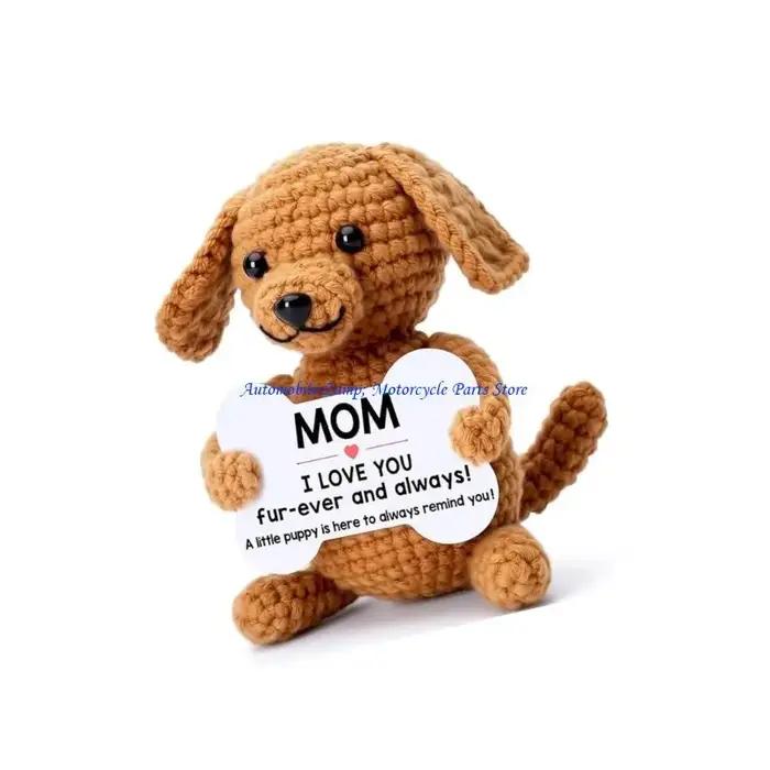 Poupée chien tricotée mignonne support émotionnel accessoire voiture décoration maison cadeau anniversaire noël occaseionnels