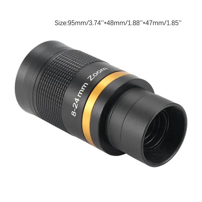 Accessoire télescope oculaire zoom 8-24mm métal continu - Lentille verre optique film vert large bande manuel