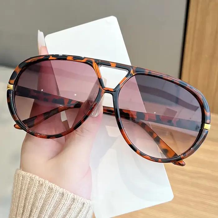 Lunettes ovales pilote surdimensionnées style punk vintage pour femmes randonnée et outdoor