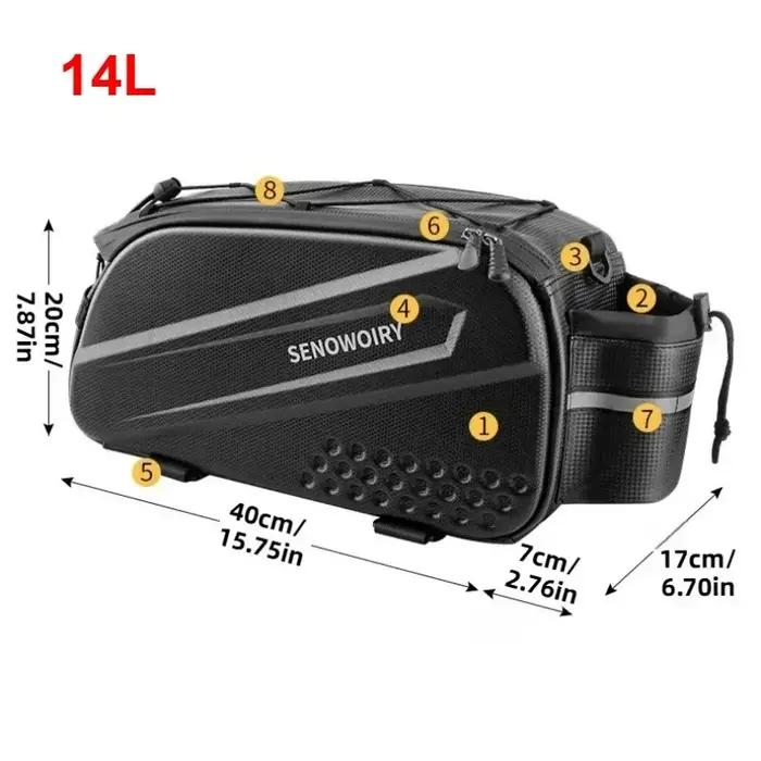 Sac de vélo Camel 10/14l, grande capacité, étanche, pliable, sangle d'épaule arrière pour vtt, accessoires universels pour bagages de cyclisme
