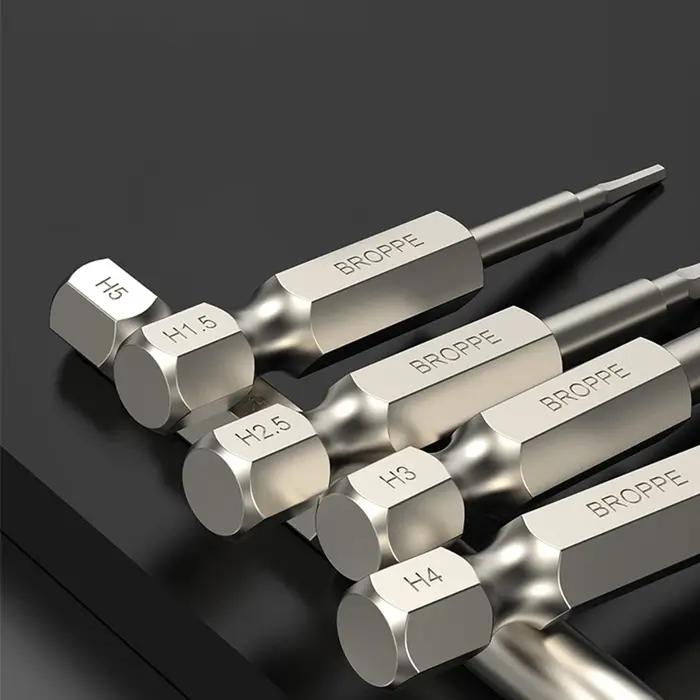 Embouts de tournevis à tête hexagonale magnétique en acier allié, outil de tournevis électrique, jeu