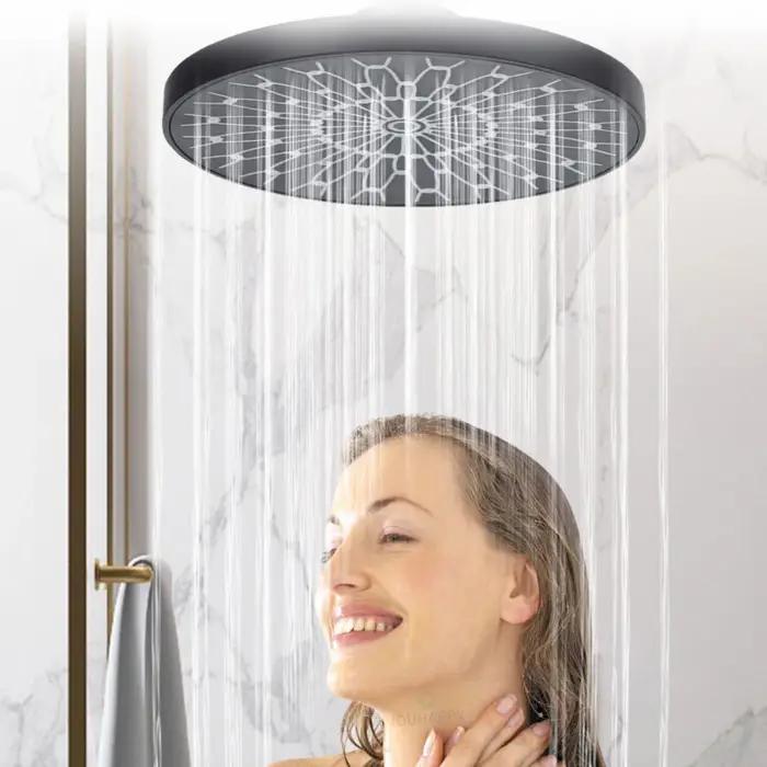 Pommeau de douche haute pression avec grandes buses, grands panneaux de 15CM, pomme de douche aérienne réglable, accessoires de salle de bains à domicile