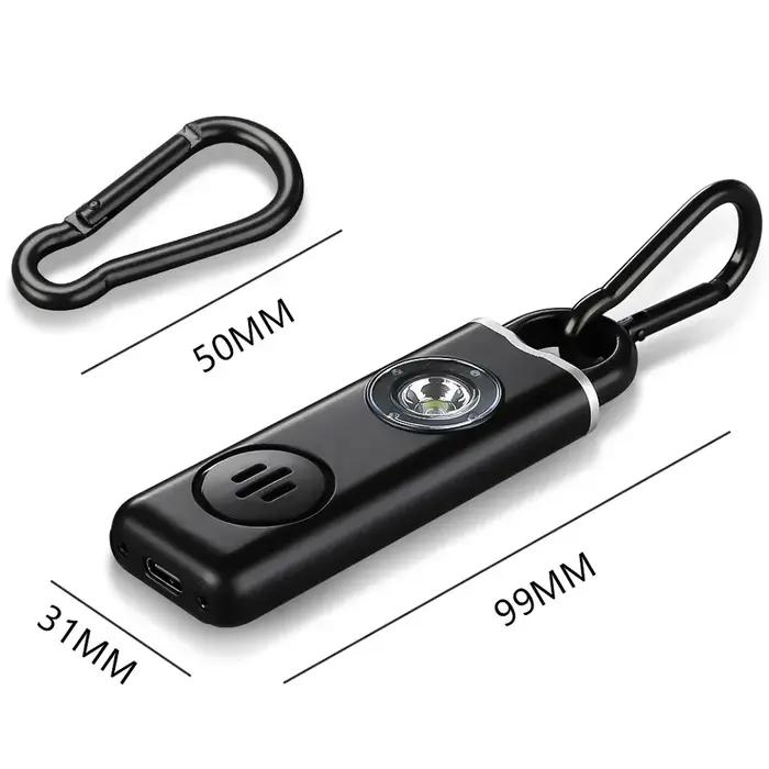 Clé de sécurité rechargeable avec alarme 130 dB et lumière LED pour femmes sécurité quotidienne et occasions spéciales