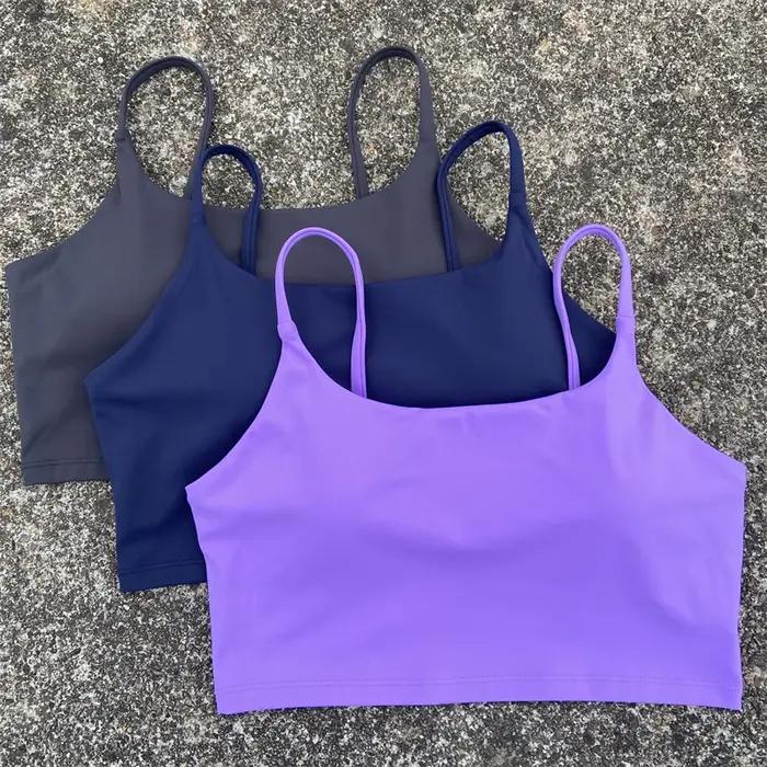 Soutien-gorge de sport dos nu pour femmes, haut d'entraînement, sangle fine, gilet de Yoga, soutien