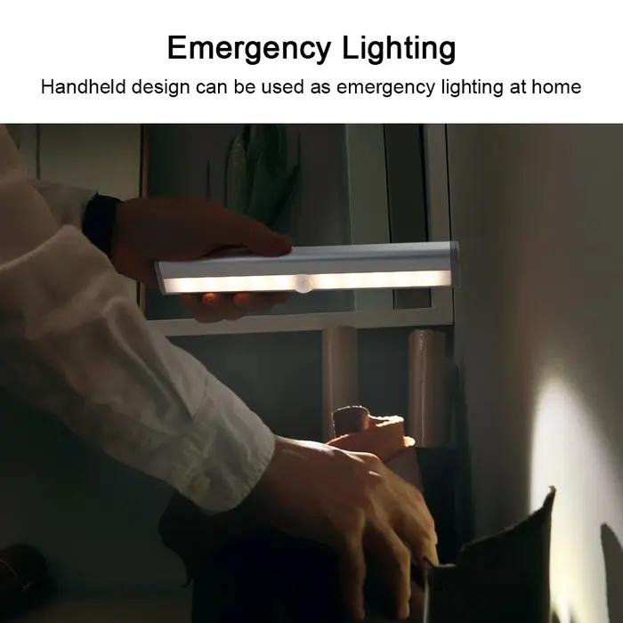 10 LED PIR capteur de mouvement sans fil LED veilleuses LED sous armoire lumière pour escalier placa