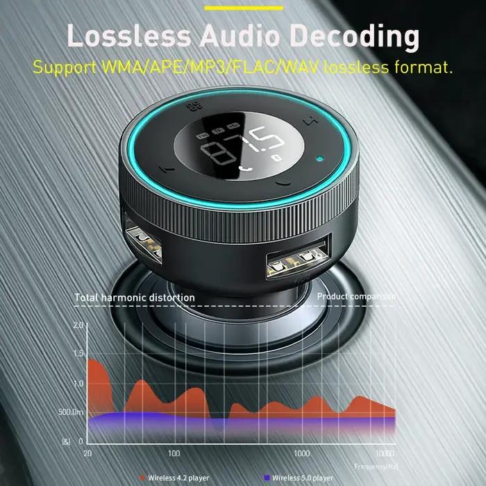 Baseus FM transmetteur modulateur voiture sans fil Bluetooth 5.0 USB chargeur rapide Auto Aux Radio
