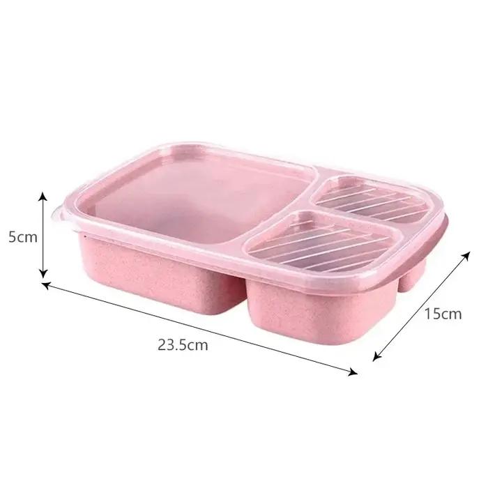 Boîte à déjeuner en paille de blé, boîte à Bento Portable avec compartiment, boîte à Bento de pique-