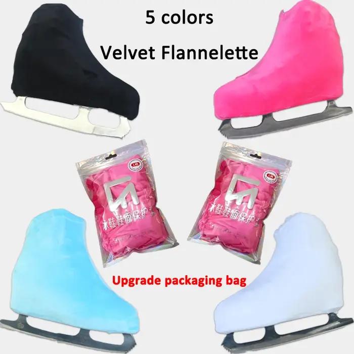 Couvre-lames de patins à glace en tissu velours anti-rayures et anti-poussière haute élasticité pour patineurs artistiques et débutants diverses occasions