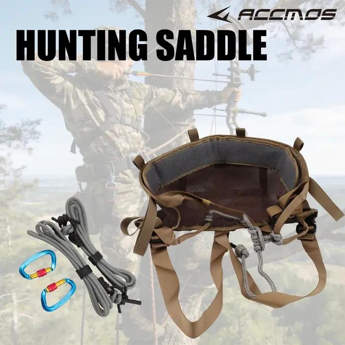 Kit de chasse pour selle d'arbre avec mousquetons et corde de grimpeur