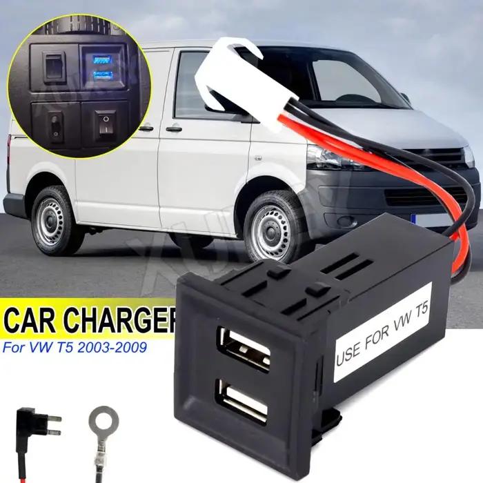 Chargeur USB pour Smartphone Volkswagen Transporter T5 2003-2009, Accessoires de Voiture, 2 Ports, 2