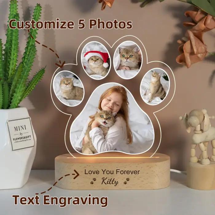 Lampe de nuit personnalisée avec photo d'animal de compagnie