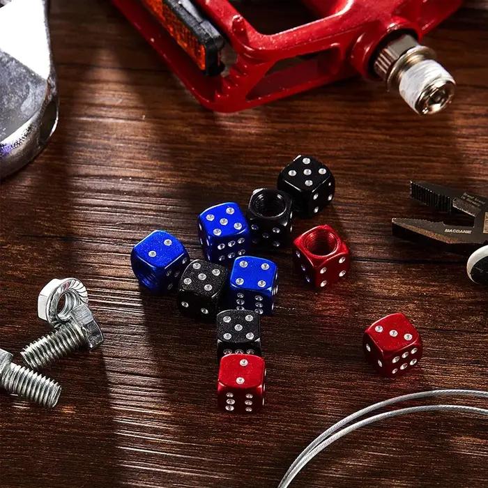 DSYCAR 2/8 pièces bouchons de Valve de pneu en aluminium tige de roue de dés tige de roue de pneu ti