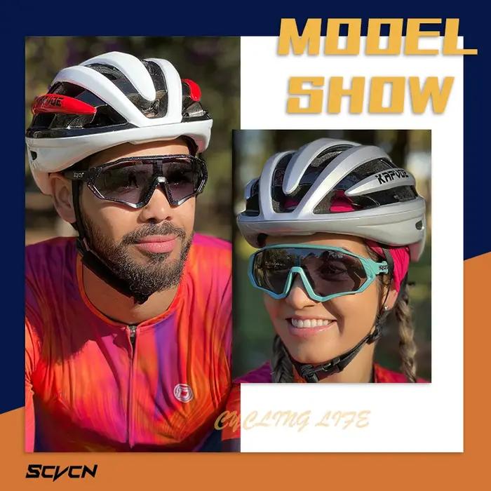 Lunettes de vélo SCVCN homme femme UV400 pour cyclisme MTB, running et sports outdoor - Protection optimale