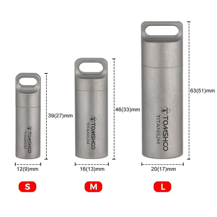 Tomshoo – Mini boîte à pilules de rangement étanche et scellée en titane, étui de parfum, pendentifs