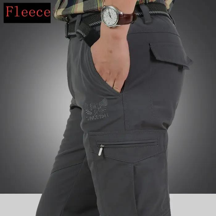 Pantalon hiver polaire épais imperméable militaire tactique cargo homme 4XL grande taille