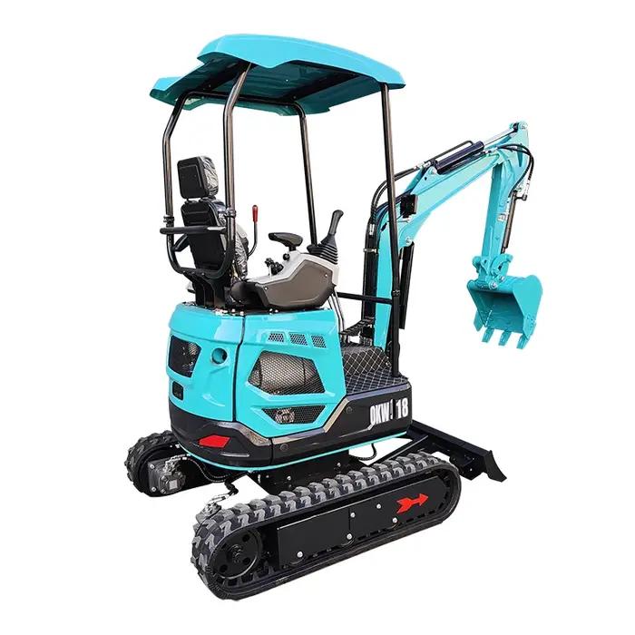 Mini-excavatrice hydraulique de 1,8 tonne, équipement de construction pour les travaux de construction et d'aménagement paysager.