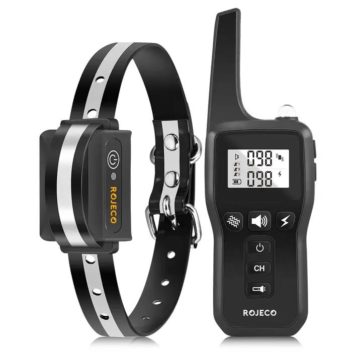 ROJECO 1000m Electric Dog Training Collar Light Waterproof Rechargeable Pet Anti Bark Control