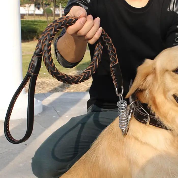 Laisse en cuir véritable tressée robuste pour chiens grandes tailles entraînement promenade balade occasions spéciales chien de compagnie chien de grande taille chien de berger bulldog labrador golden retriever