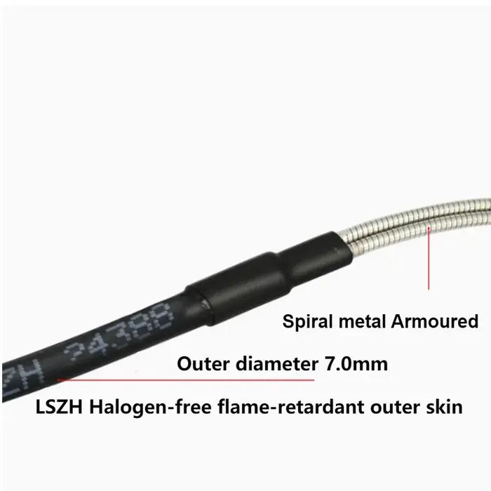 Câble à fibre optique pour l'extérieur, monomode, 4 conducteurs, étanche et résistant à la traction, fibre blindée, diamètre du fil 7mm, 3M, 5m, 10m