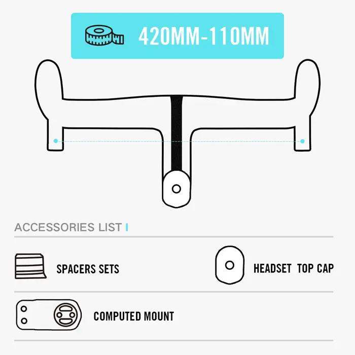 RYET Ergo Ace routage de câble interne complet guidon de vélo de route T800