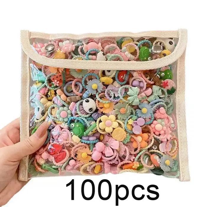 attaches pour cheveux en gel de silice avec motifs animaux de dessin animé fleurs et fruits pour filles occassions spéciales et quotidiennes
