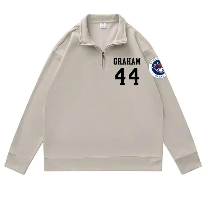 Sweatshirt Briar en coton et polyester pour hommes, vêtements décontractés, universitaires, romantiques, quatre saisons, quotidien, col boutonné, fermeture éclair