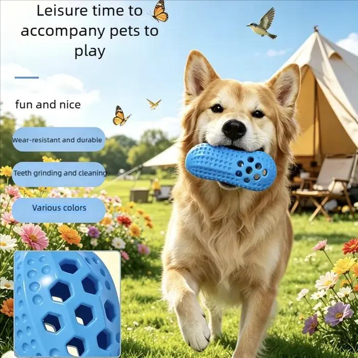 Jouet à mâcher durable en TPR en forme d'arachide pour chien avec effet sonore